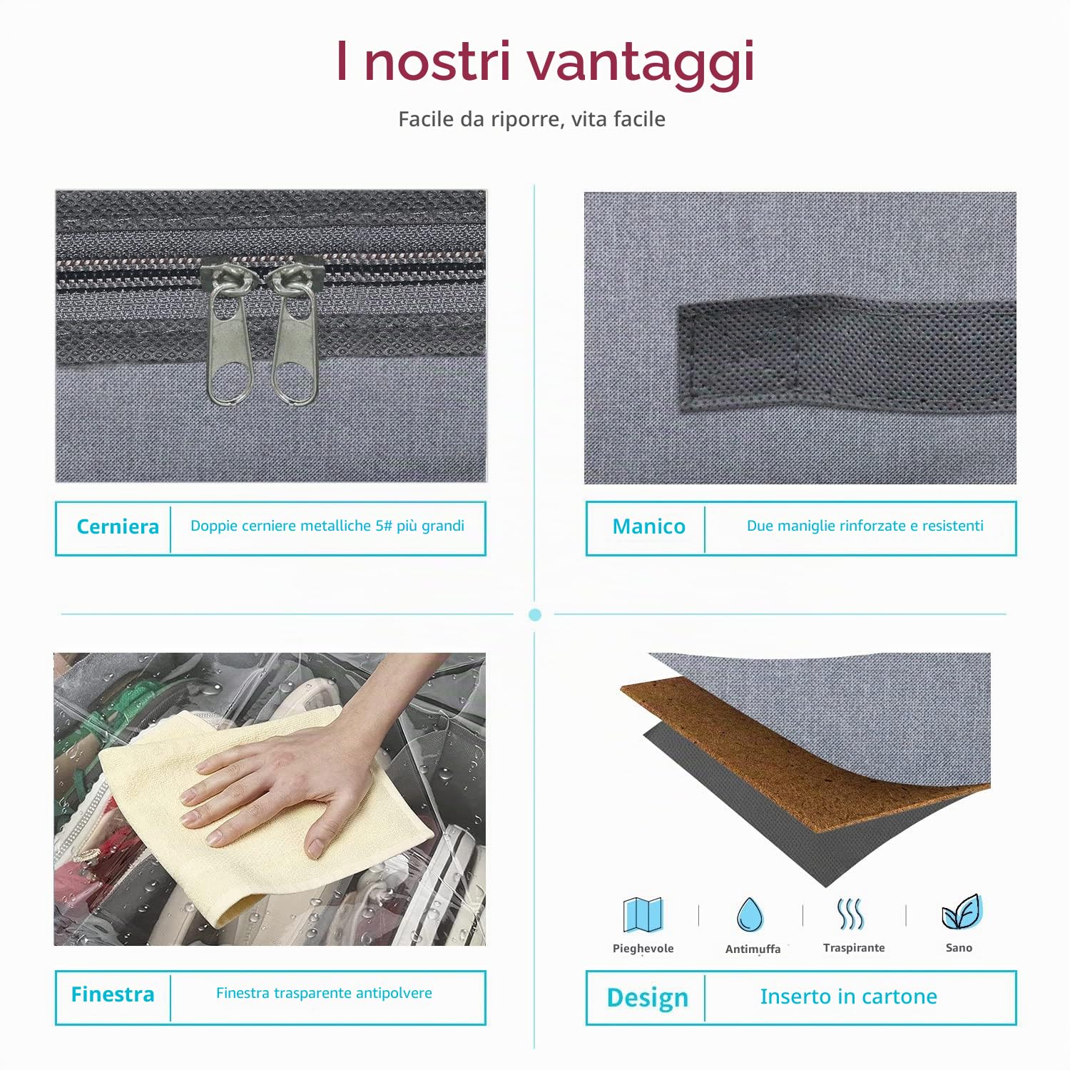 homyfort Set di 2 Organizzatore Scarpe Sottoletto con Coperchio Trasparente - Custodia Portascarpe a 12 Scomparti Organizer Pieghevole in Tessuto, Lino Grigio, XDUBSB2P