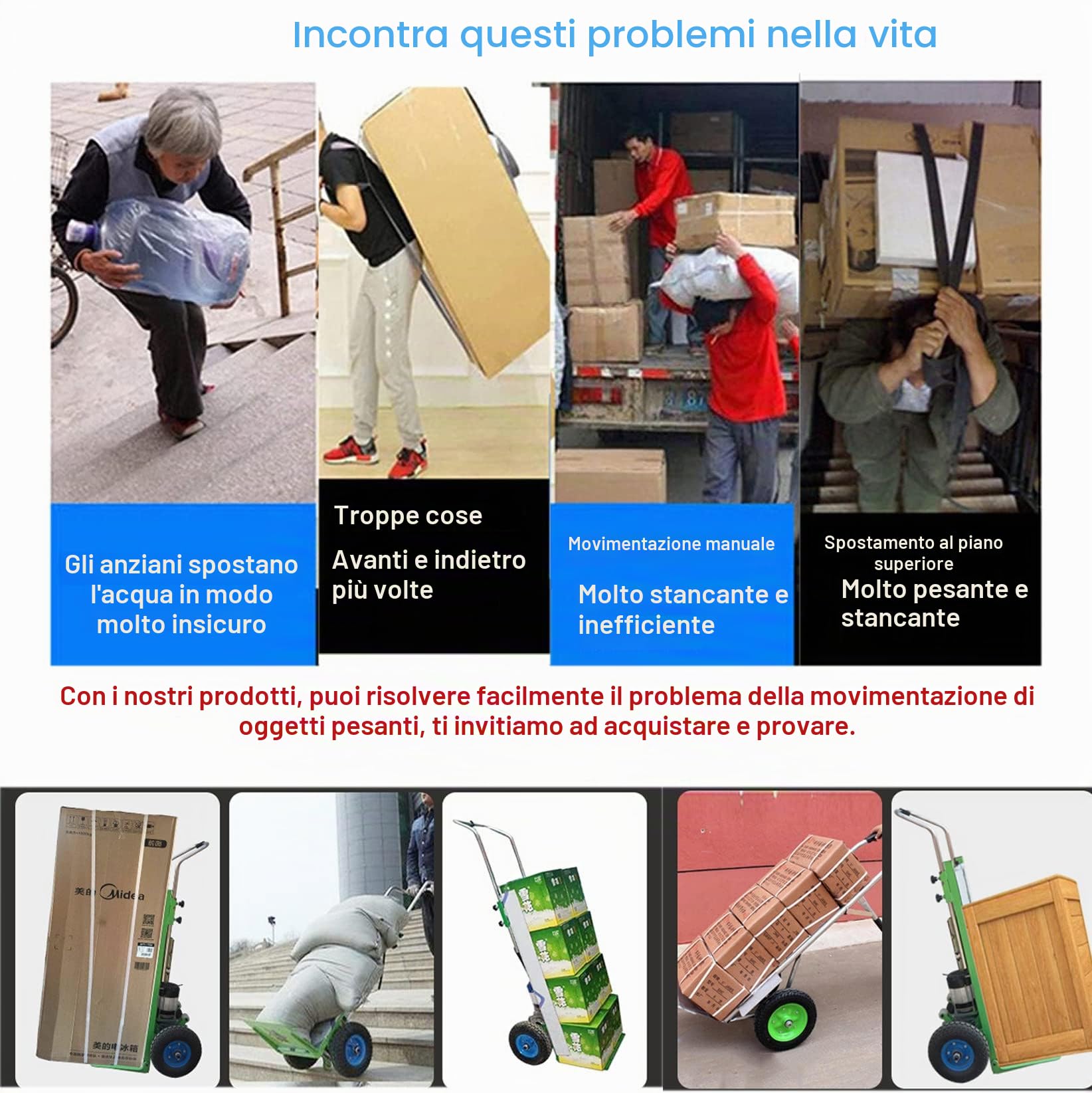 Montascale Elettrico da 1200 W, Carrello per Sacchi per Oggetti Pesanti, Motore brushless, Batteria Rimovibile (48 V/36 Ah), capacità di carico (400 kg), Pulsante (Apertura/Arresto istantaneo)