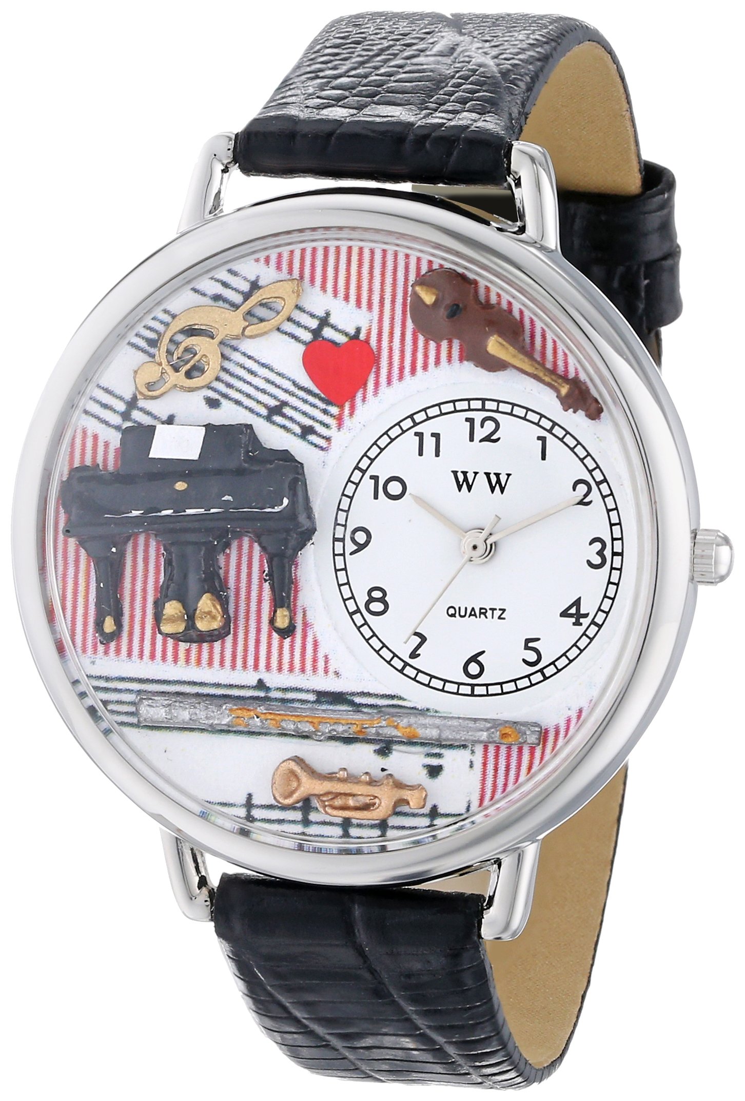 Whimsical GiftsWhimsical Watches Unisex U0510001 Music Teacher Black Skin Leather Watch