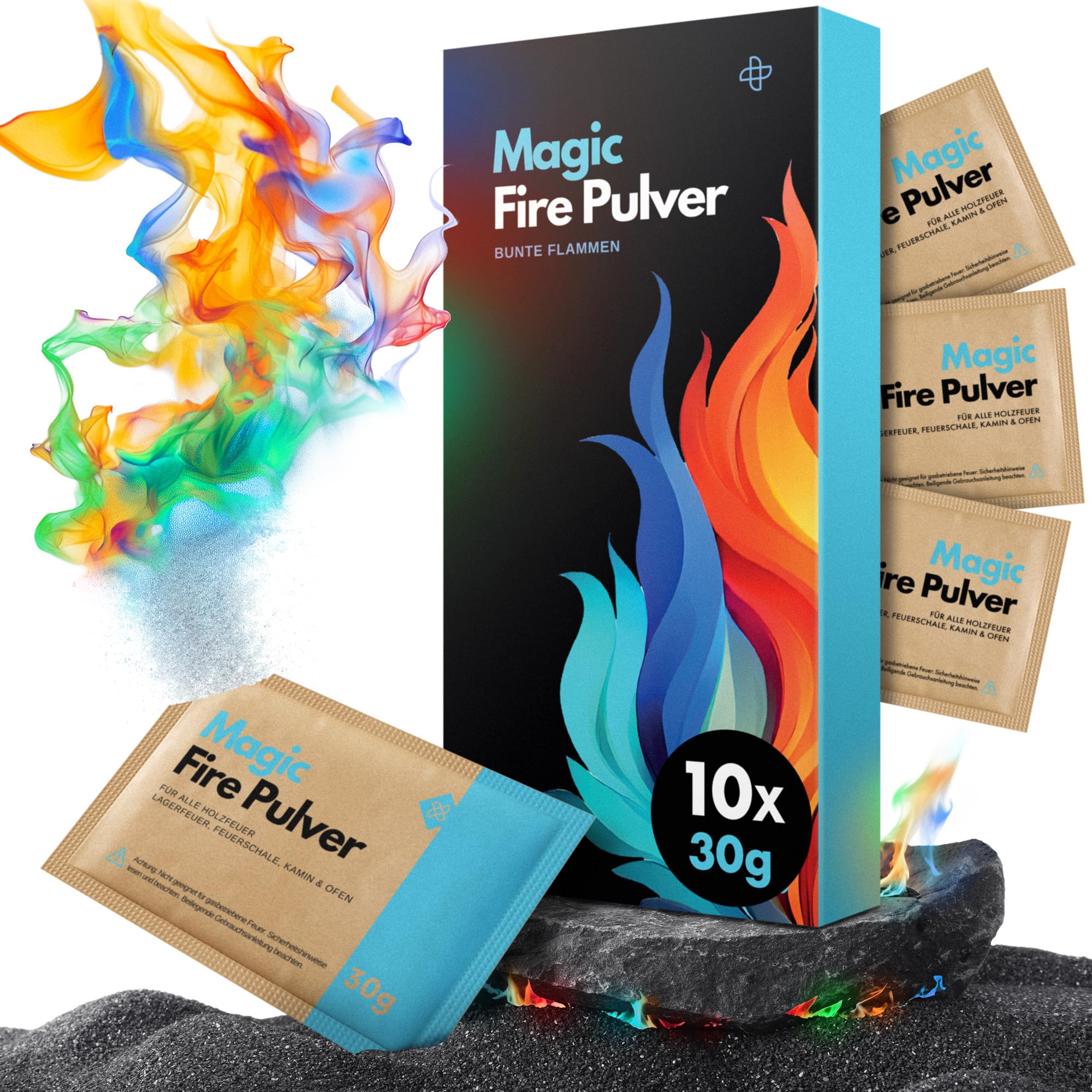 molinoRC Magic Flames 300 g Colourful Fire Powder - 2 Hours of Flame Magic for Fire Bowl & Fireplace - Colourful Fire Powder - Perfect Fire Colours Powder for Special Moments - Gifts for Men