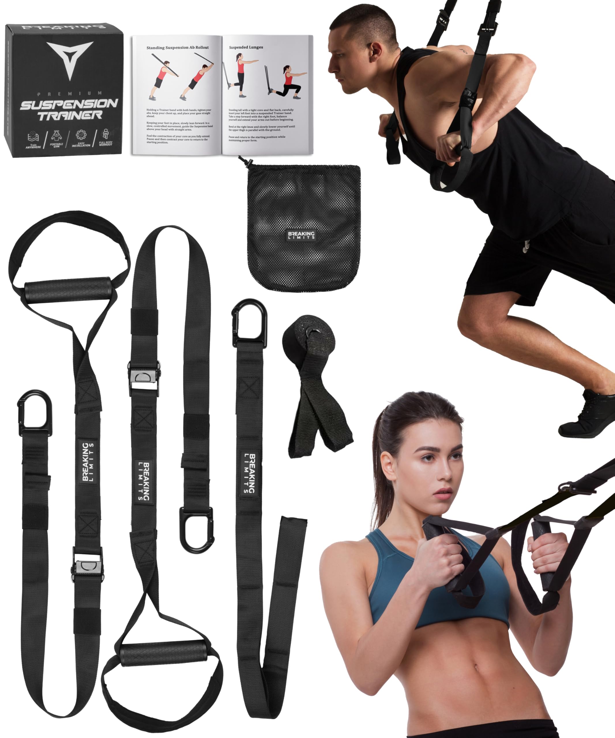 Breaking Limits Suspension Trainer - Sport Equipment for Home Workout - Suspension Trainer Straps with Door Anchor-picture-15