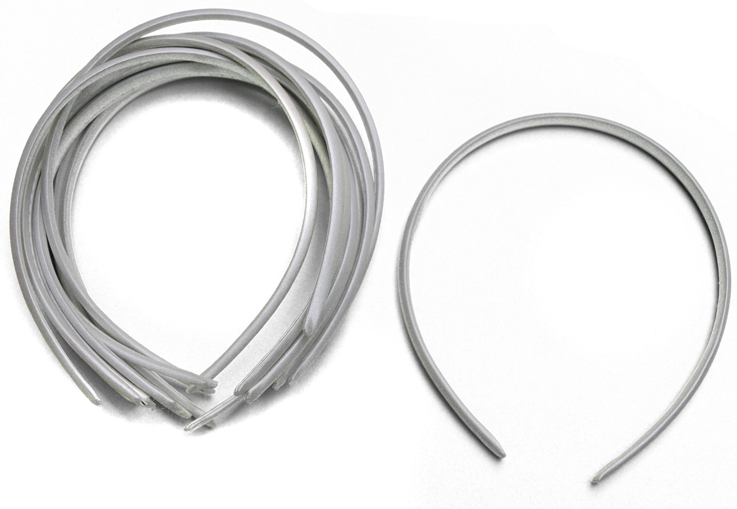 10 x Plain Headbands School Girls Small Hair Accessories Uniform Alice Band (Silver), 1 count (Pack of 10)