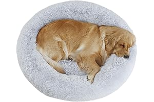 39' Plush Calming Marshmallow Donut Dog Bed: Ultimate Comfort for Your Furry Friend