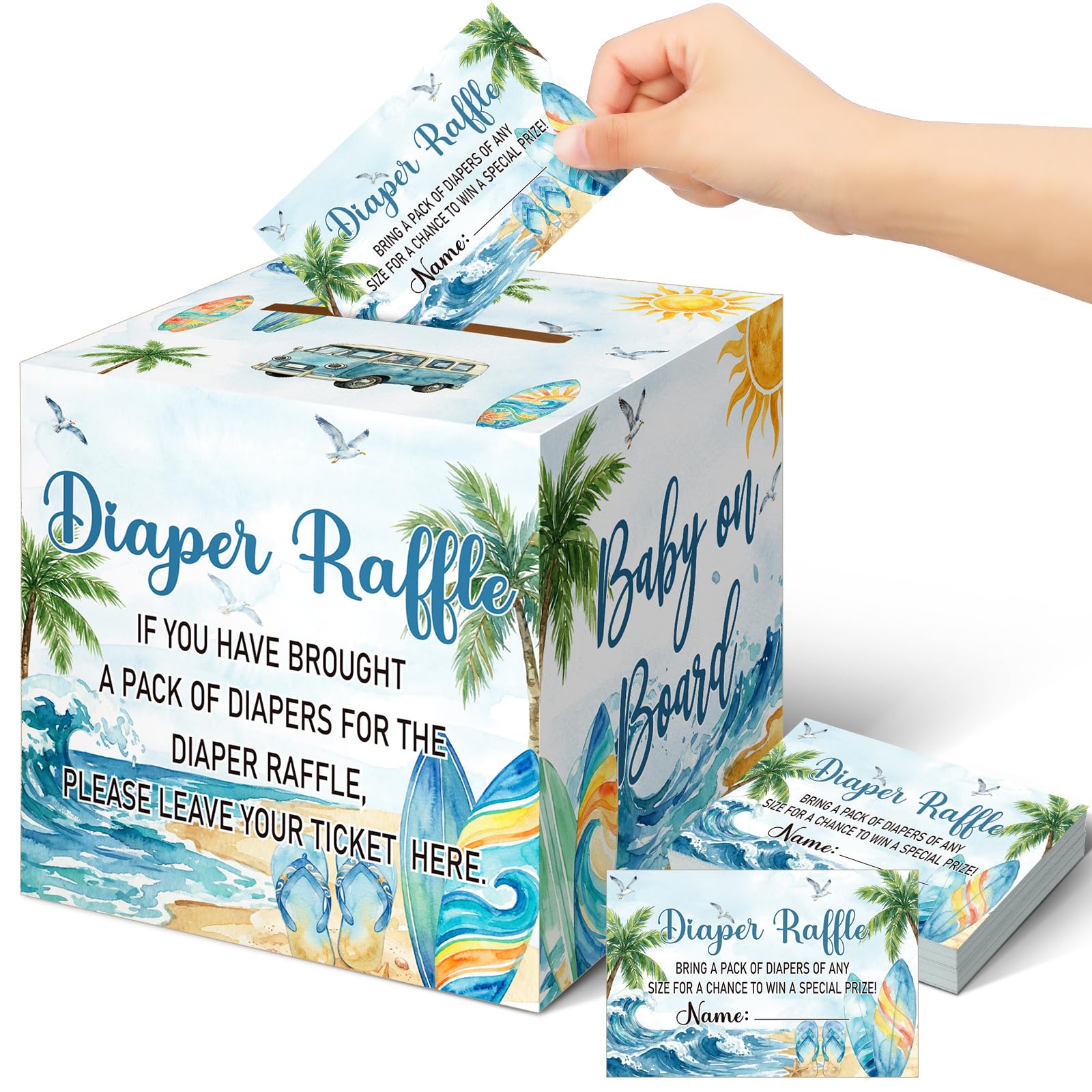 Photo 1 of Teling Diaper Raffle Box and Tickets Set