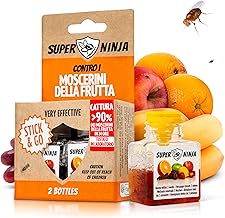 Super Ninja Trappola Moscerini Frutta per Interni - 2 Pezzi, trappola per moscerini della frutta efficace per casa e cucina, attiva fino a 3 settimane, adatta a bambini e animali domestici