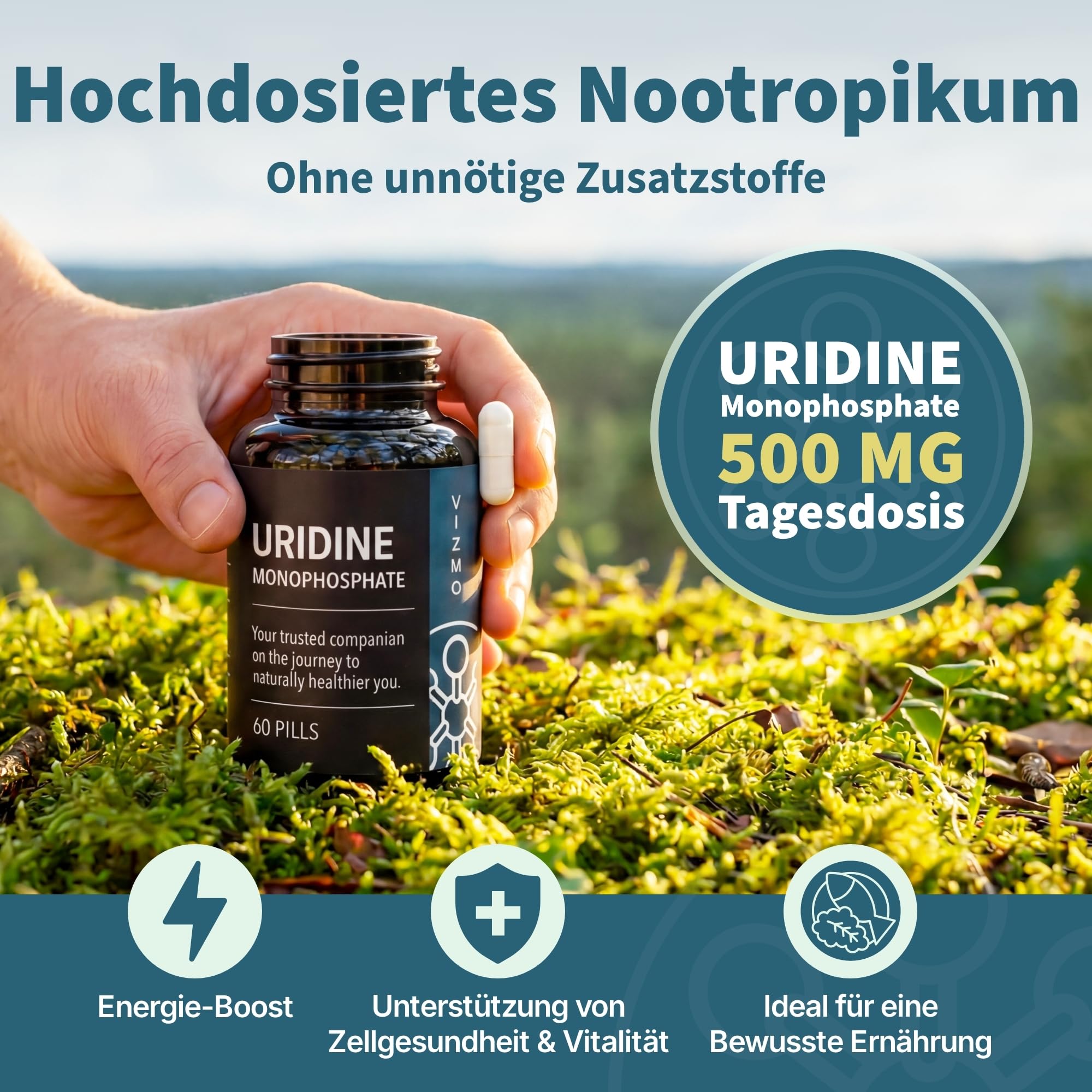 Täglicher Neuro-Routine-Stack (2-in-1) für vielbeschäftigte Erwachsene mit aktivem Lebensstil – Uridinmonophosphat & L-Theanin für kognitive Funktion, Aufmerksamkeitsstabilität und Fokusbalance