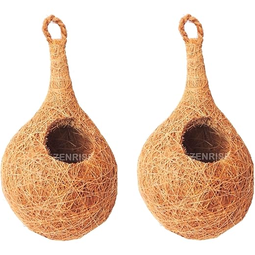 ZENRISE Natural Coir Bird Nest Set of 2