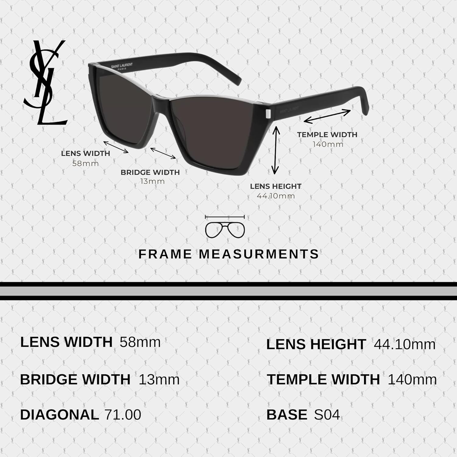 Saint Laurent SL 369 KATE Cat-Eye Shape Sunglasses With Eyewear Kit Bundle - High Bridge Fit - Women's Designer Sunglasses