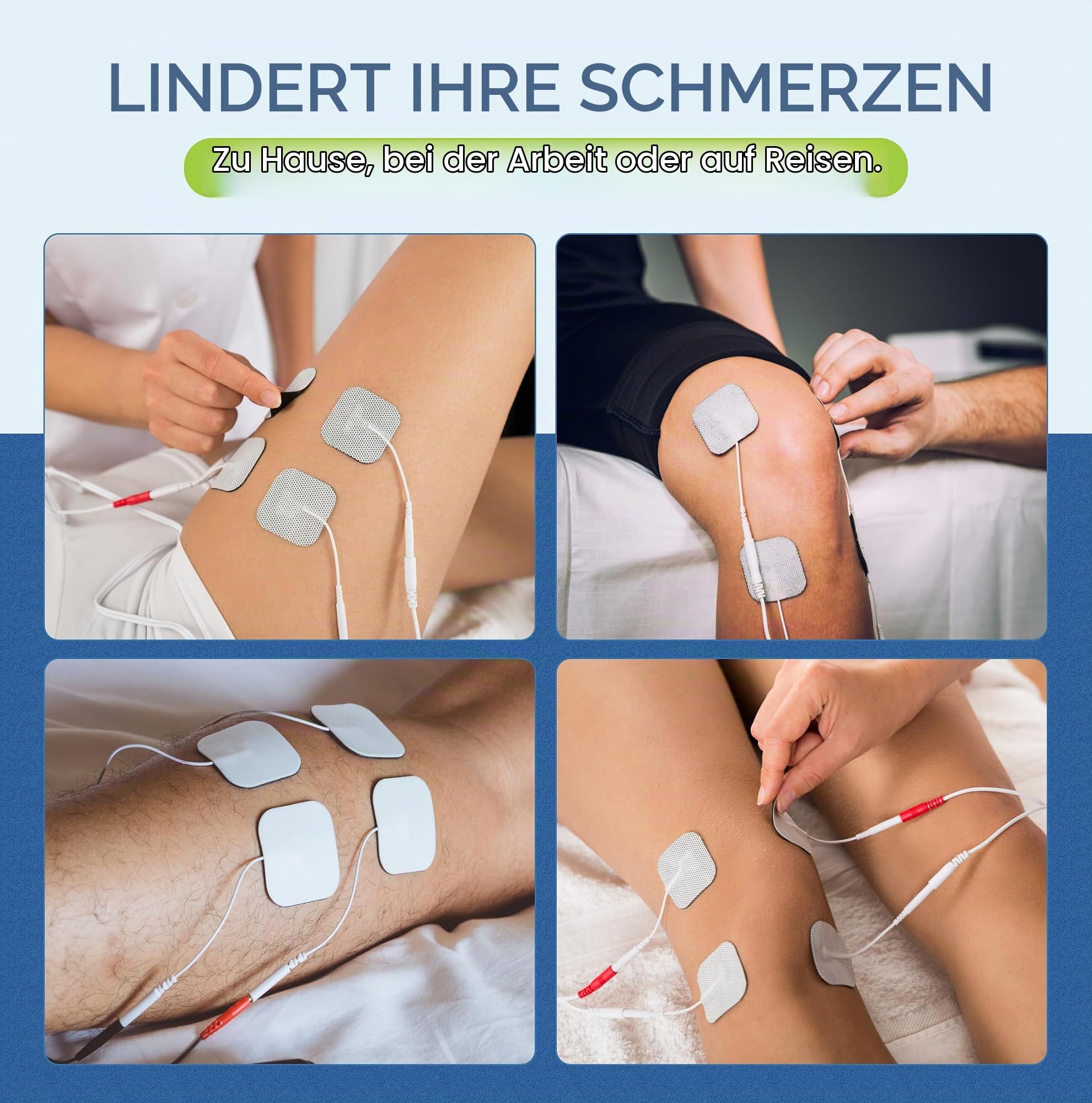 TENS Gerät, Set inkl. 8 high quality Elektroden Pads, zur Nerven- und Schmerzbehandlung