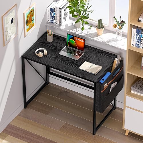 Miniatura 2 de SOROGRA Escritorio plegable, pequeño escritorio plegable de 31.5 pulgadas para espacio pequeño, mesa de computadora, escritorio de oficina en casa