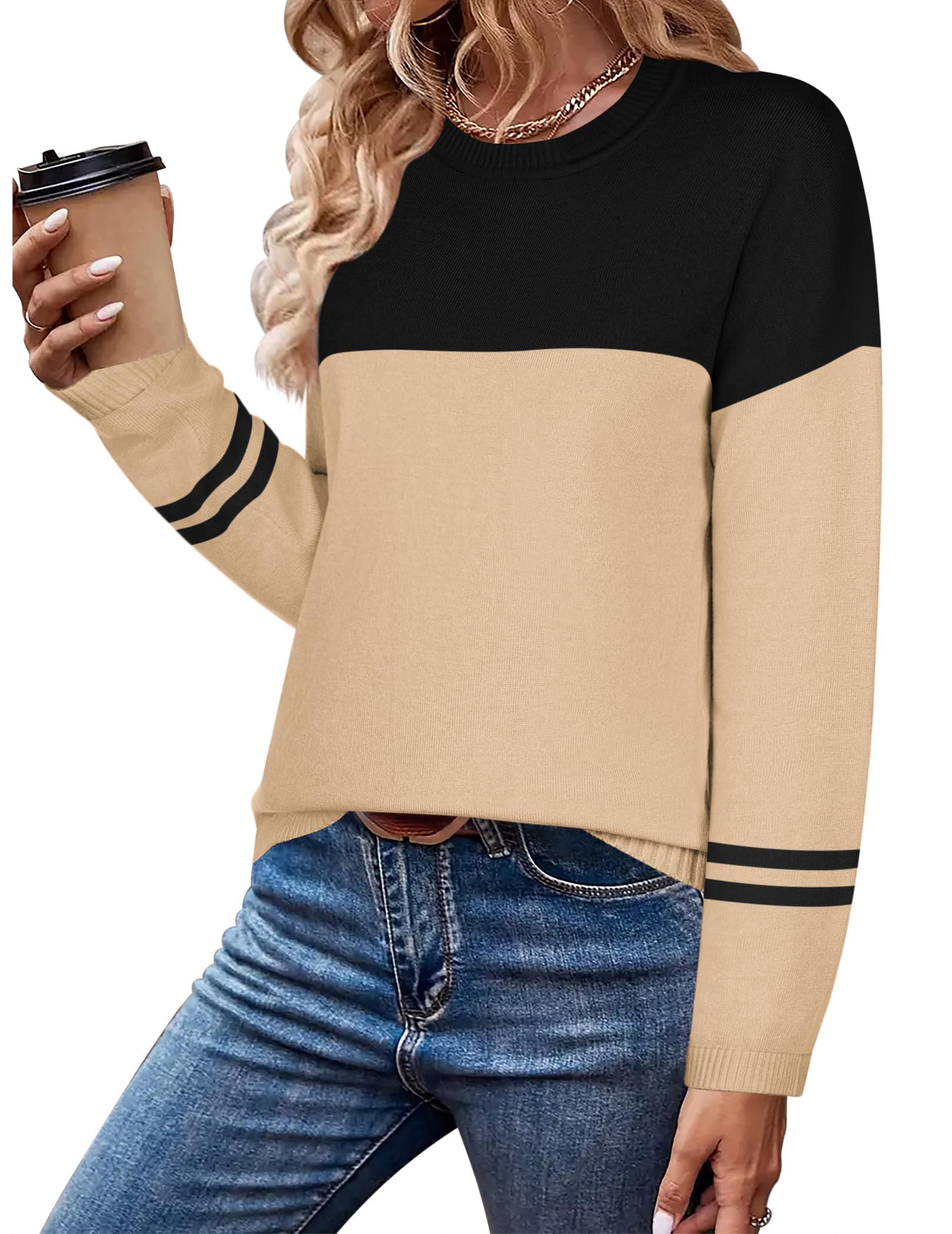Zeagoo Maglioni per le donne Abiti autunnali Trendy 2025 Camicie a maniche lunghe Bussiness Casual Knit Pullover Maglione Top
