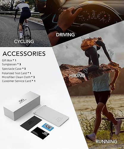 Miniatura 7 de Gafas de sol polarizadas para hombre, anteojos de sol polarizados con protección UV, lentes de sol ligeras para conducir, pescar, jugar al golf