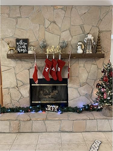 Miniatura 3 de Joel's Antiques - Estantería flotante rústica de 3 x 7 x 60 pulgadas, color marrón medio, grueso, fácil de colgar