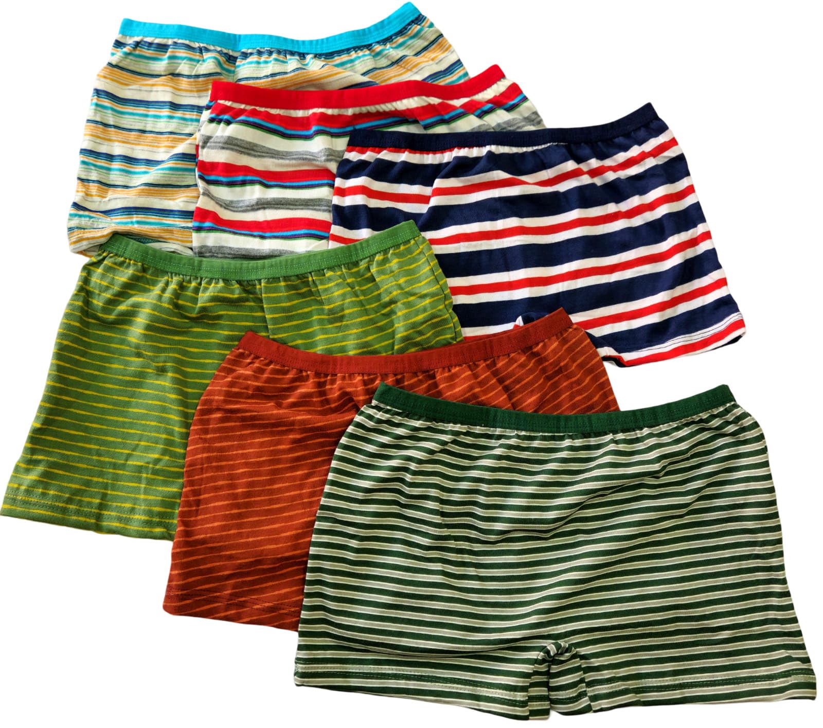 Pack of 6 Pure Cotton All Day Comfort Underskirt Boyshort Panties | Multicolor Broad Elastic Stripe Printed boy Short Knicker - Multicolor-image-21