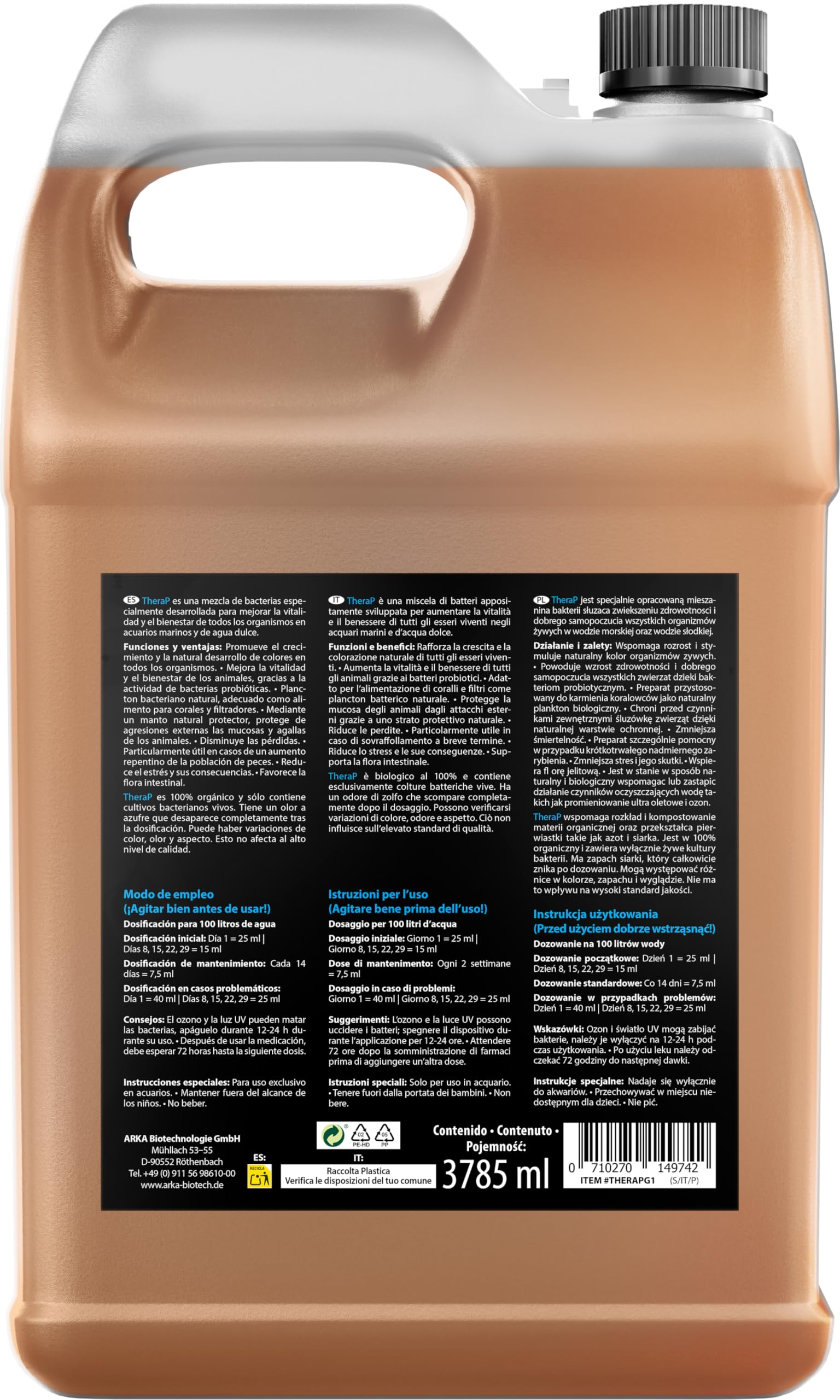 MICROBE-LIFT TheraP – Bacterias de Limpieza para el Cuidado de Peces, previene Enfermedades, favorece el Crecimiento de los Animales, para Agua Dulce y Salada