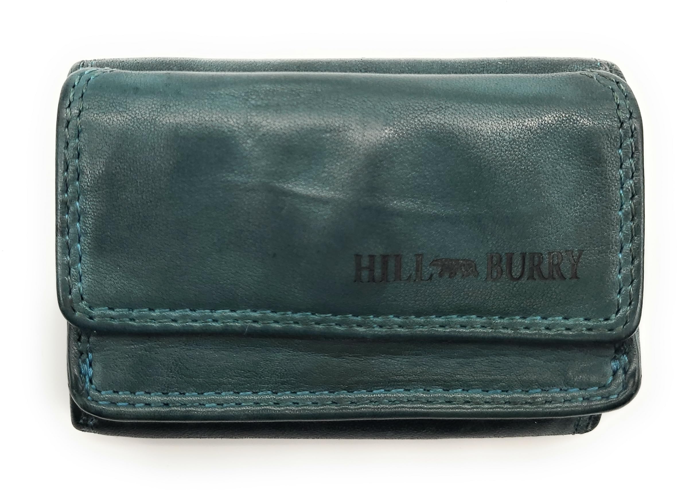 Mini cartera para hombre y mujer de piel auténtica – Cartera compacta de piel con protección RFID, compartimento para monedas, ranuras para tarjetas y botón a presión, cartera vintage pequeña