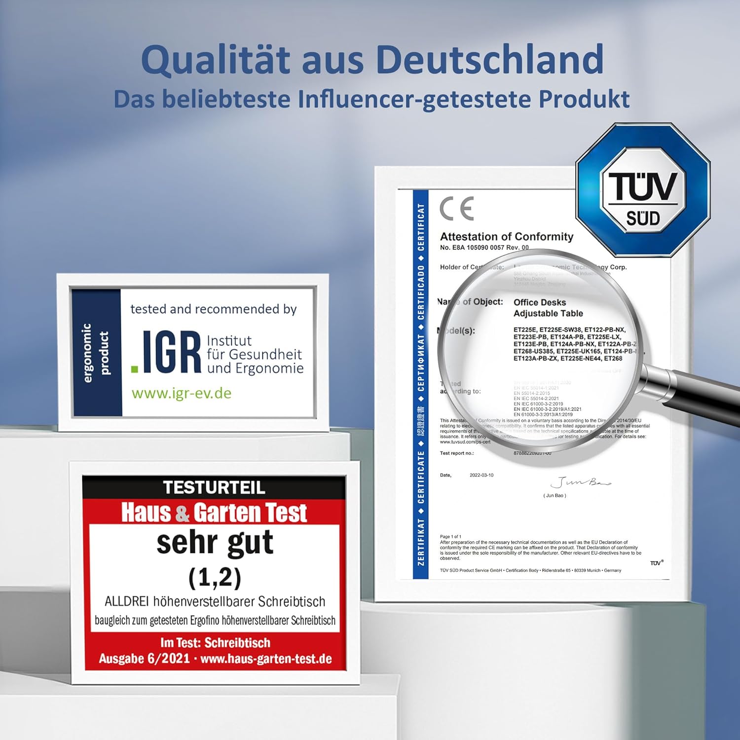 ALLDREI Elektrisch Höhenverstellbares Tischgestell, Grau, Doppelmotor