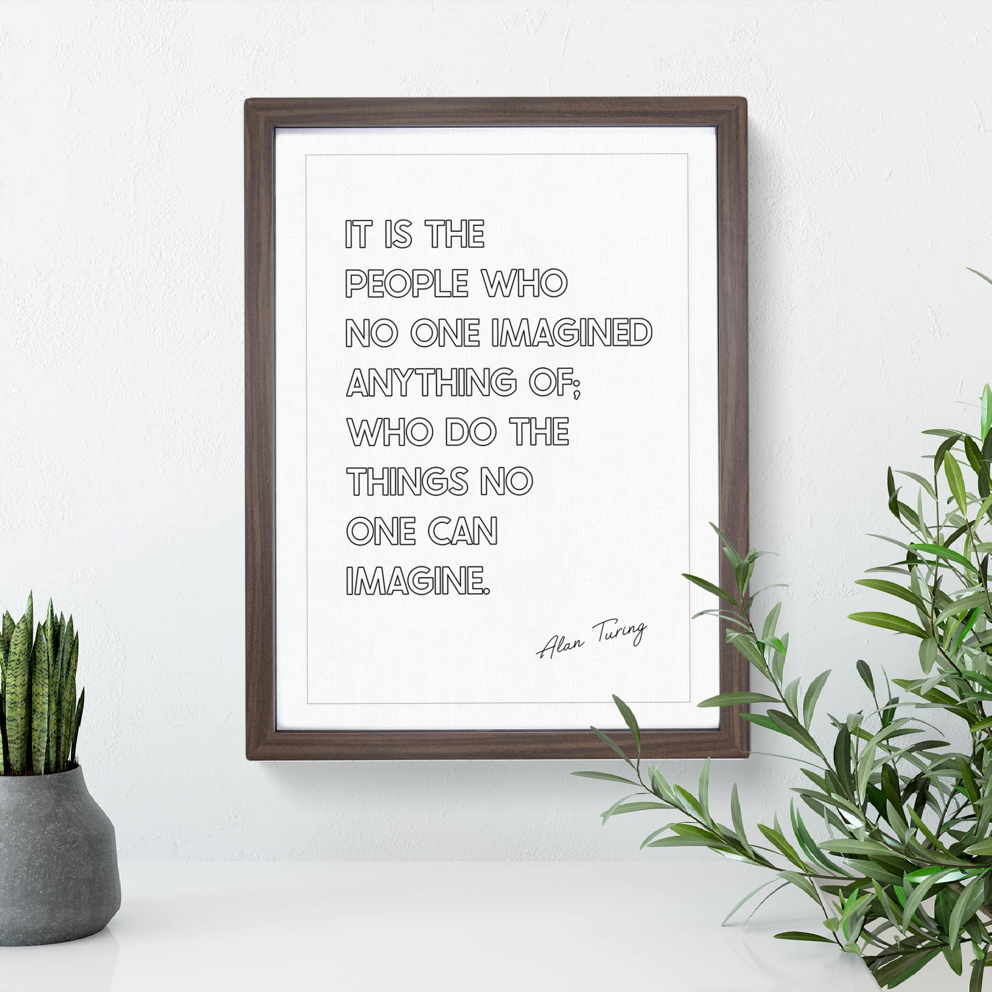 No One Imagined Alan Turing Quote Modern Framed Wall Art Print - Image 3