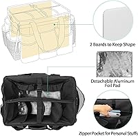 Vista 2 de LoDrid Bolsa de limpieza con ruedas con carrito desmontable, carrito de limpieza portátil con ruedas para suministros, organizador profesional