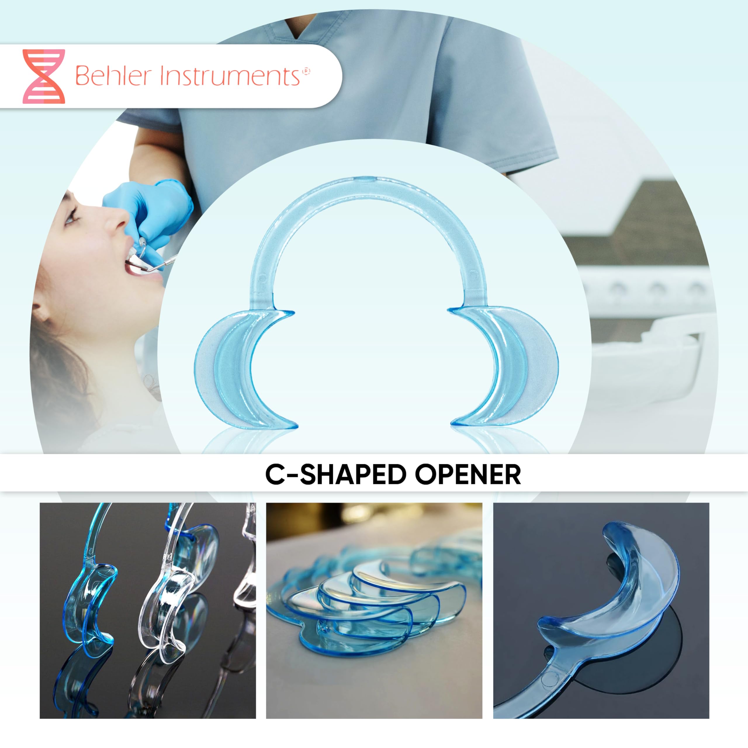 Retractor dental en forma de C para adultos – Pack de 3 abre bocas – Separadores de mejillas y labios, material de grado médico, reutilizables y esterilizables