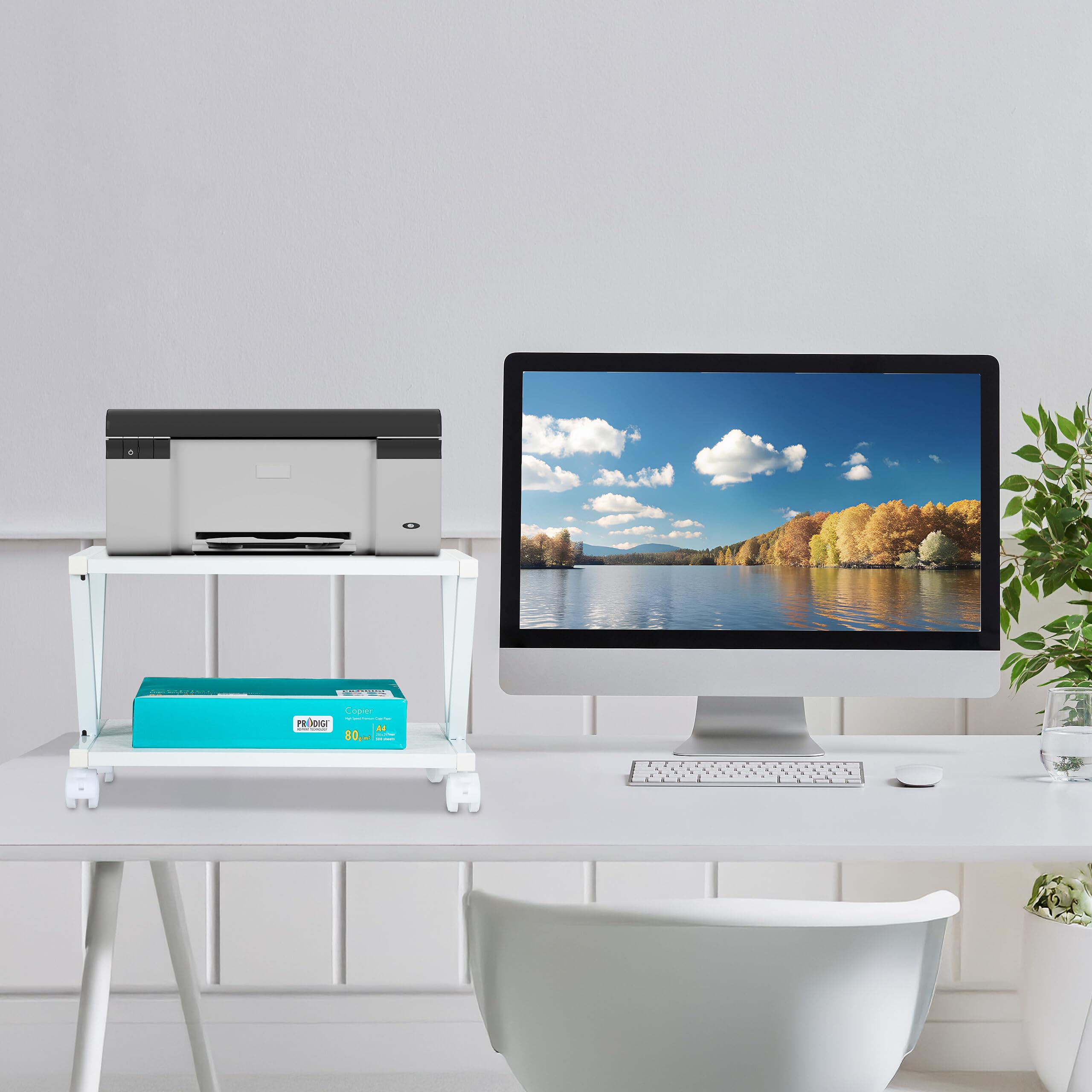 Relaxdays Desk, 6 Compartments & Drawer & Shelf, Bamboo, HxWxD