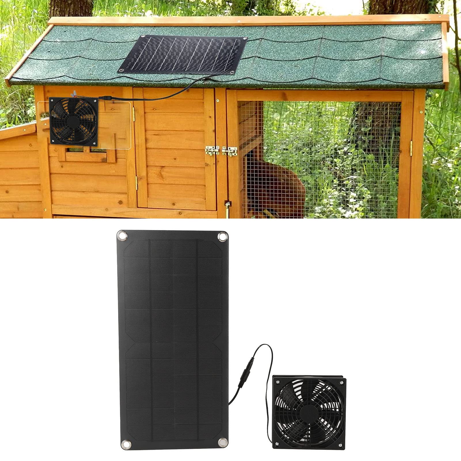 Zestaw wentylatorów solarnych, 20 W, monokrystaliczny silikon, zasilany energią słoneczną, 3 W, mini wentylator wyciągowy do okna szklarni
