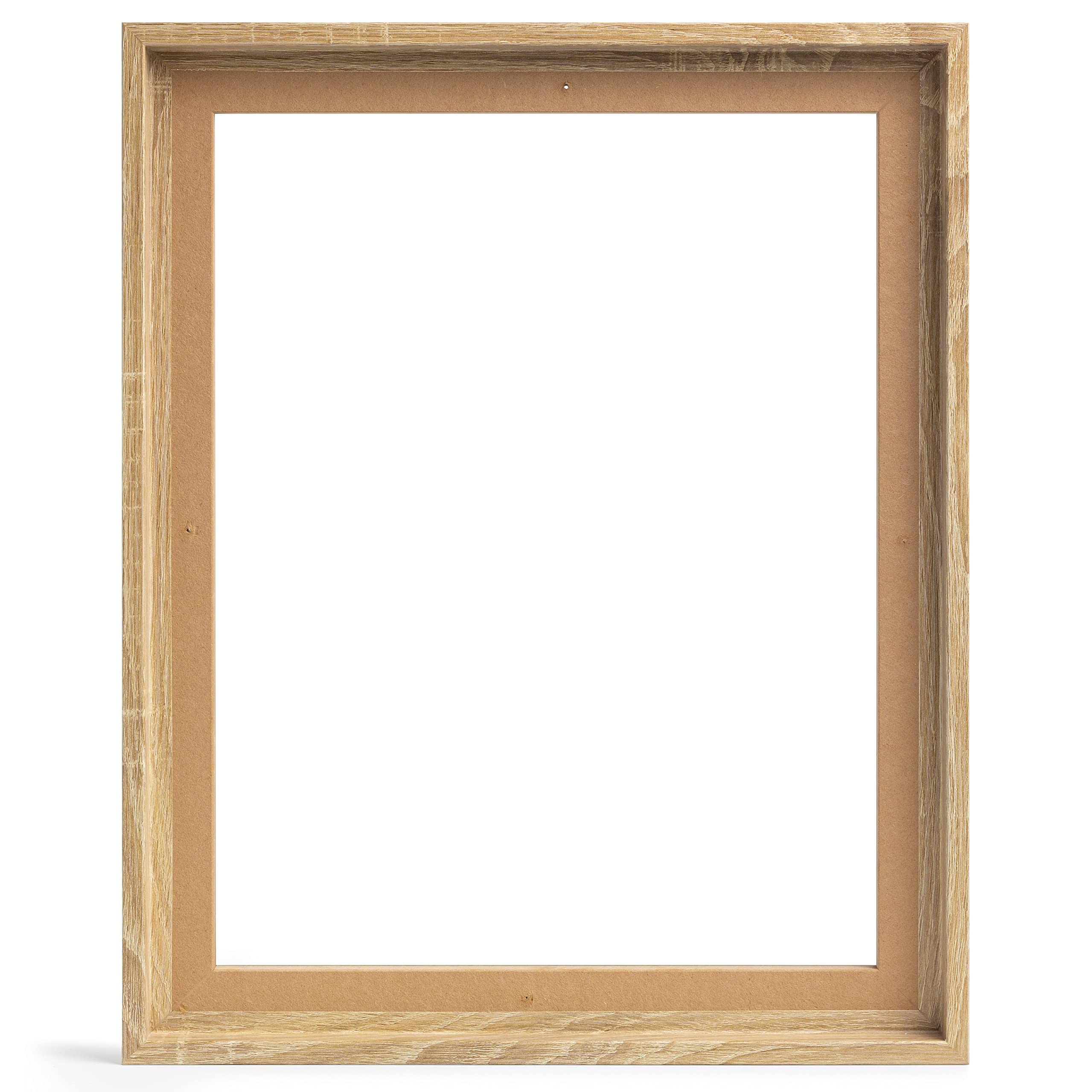 Schattenfugenrahmen für Keilrahmen | 50x70 cm | Sonoma Eiche | MDF Rahmen für Leinwände mit Tiefeneffekt | mit Montagezubehör | Rahmen ohne Glas und Rückwand