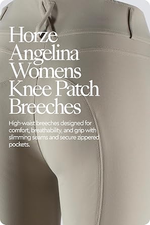 HORZE Angelina Knee Patch Riding Breeches for Women, Comfortable Design
