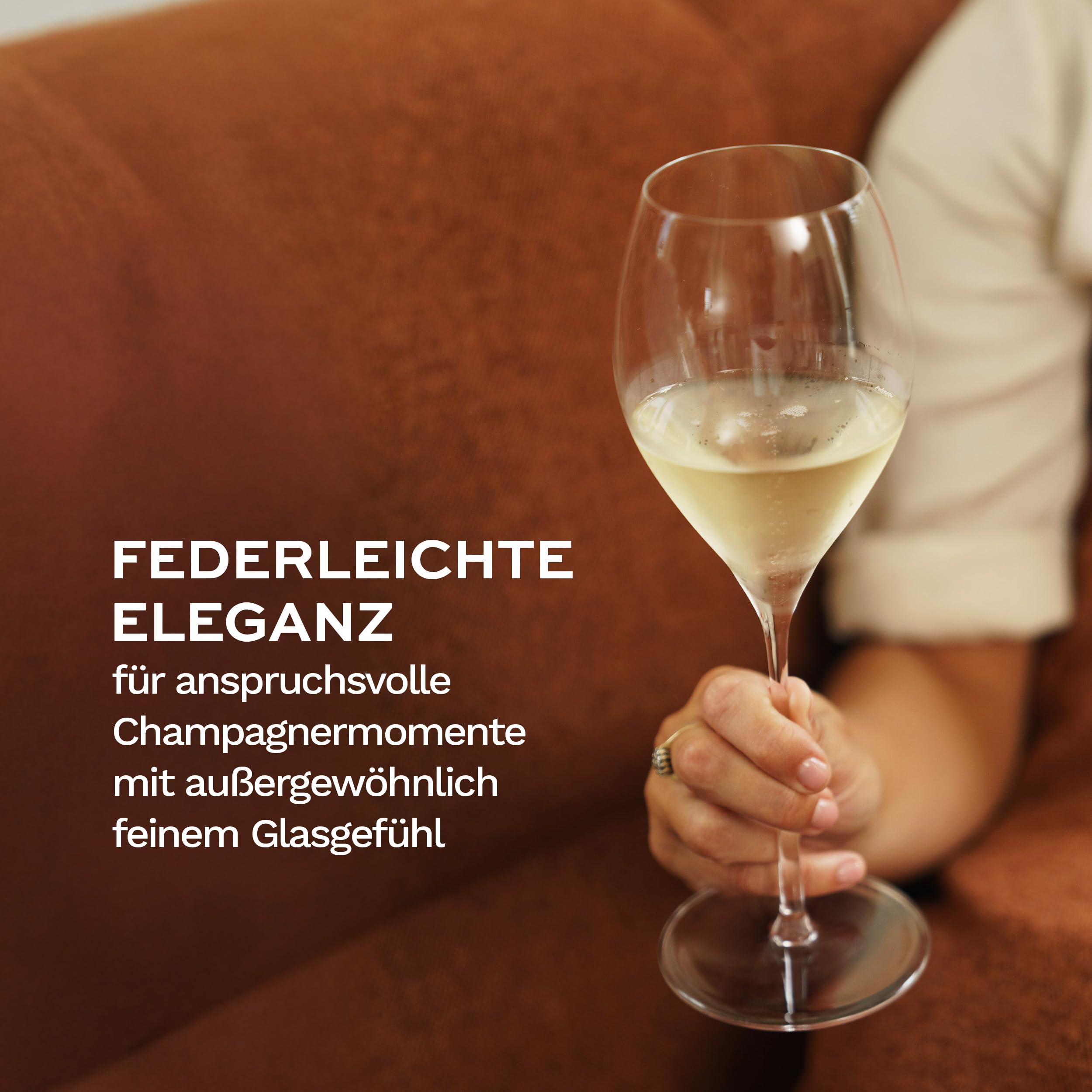 Stölzle Lausitz Fino Champagnergläser Sektgläser 425 ml, 6er-Set
