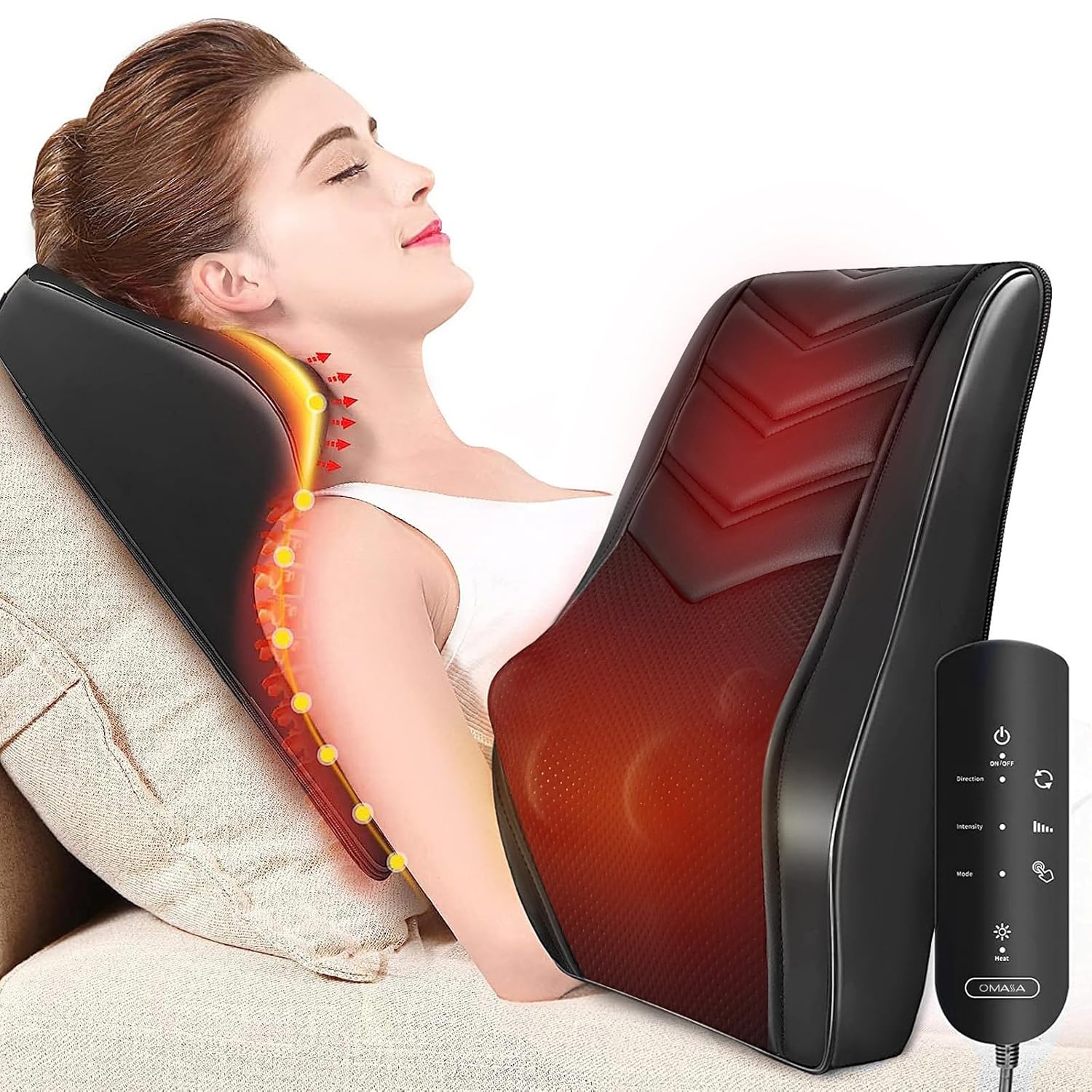 Shiatsu Neck Massager with Heat, 3D Kneading Back Massage Pillow for Pain Relief, Massagers for Neck and Back, Shoulder, Leg, Gifts for Men Women Mom Dad, Stress Relax at Home...