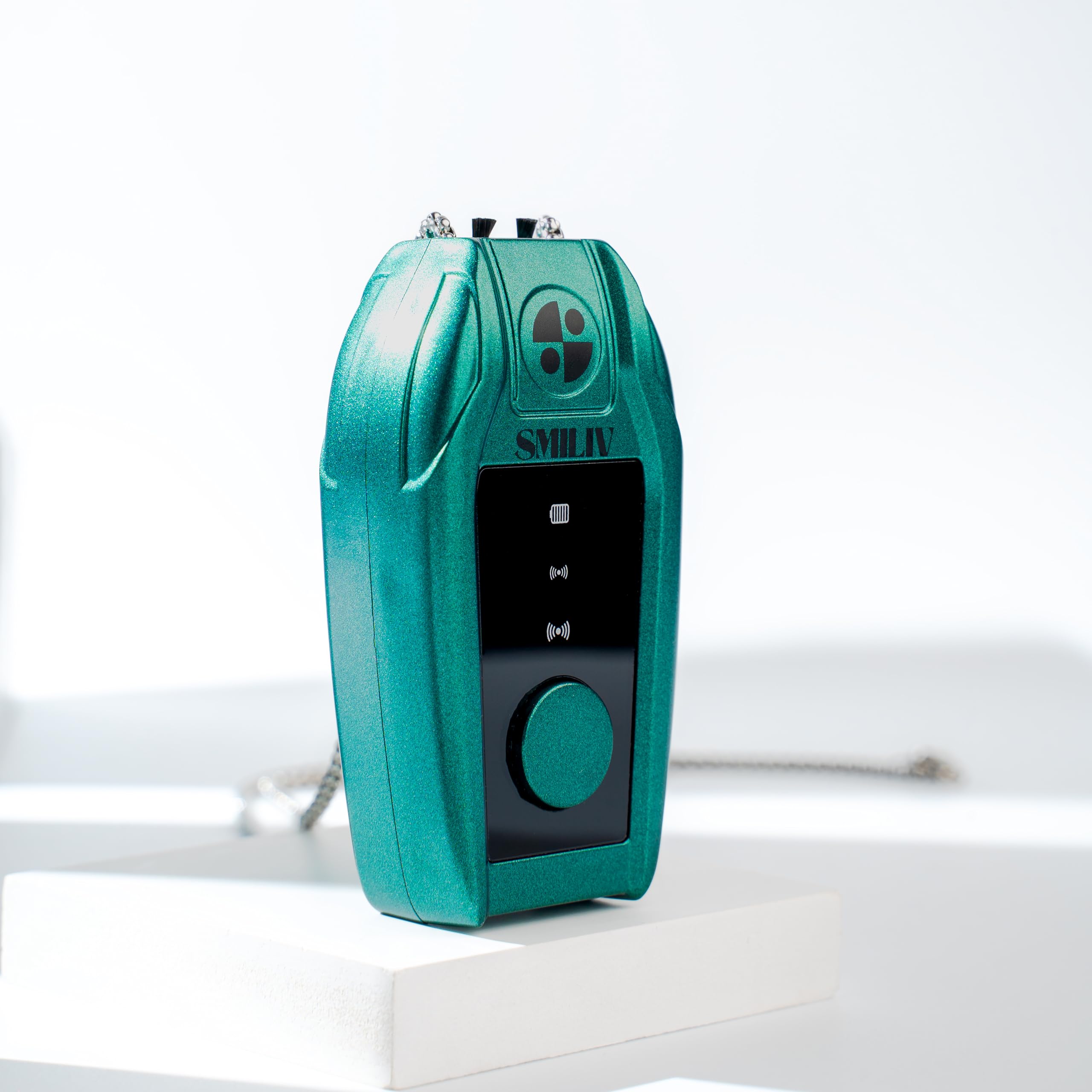 Portable Air Purifier – 99% Efficient | Wearable with Lanyard | Type-C Rechargeable | Eliminates Pollution, Dust, Bacteria | Compact – Silver & Green (Green)