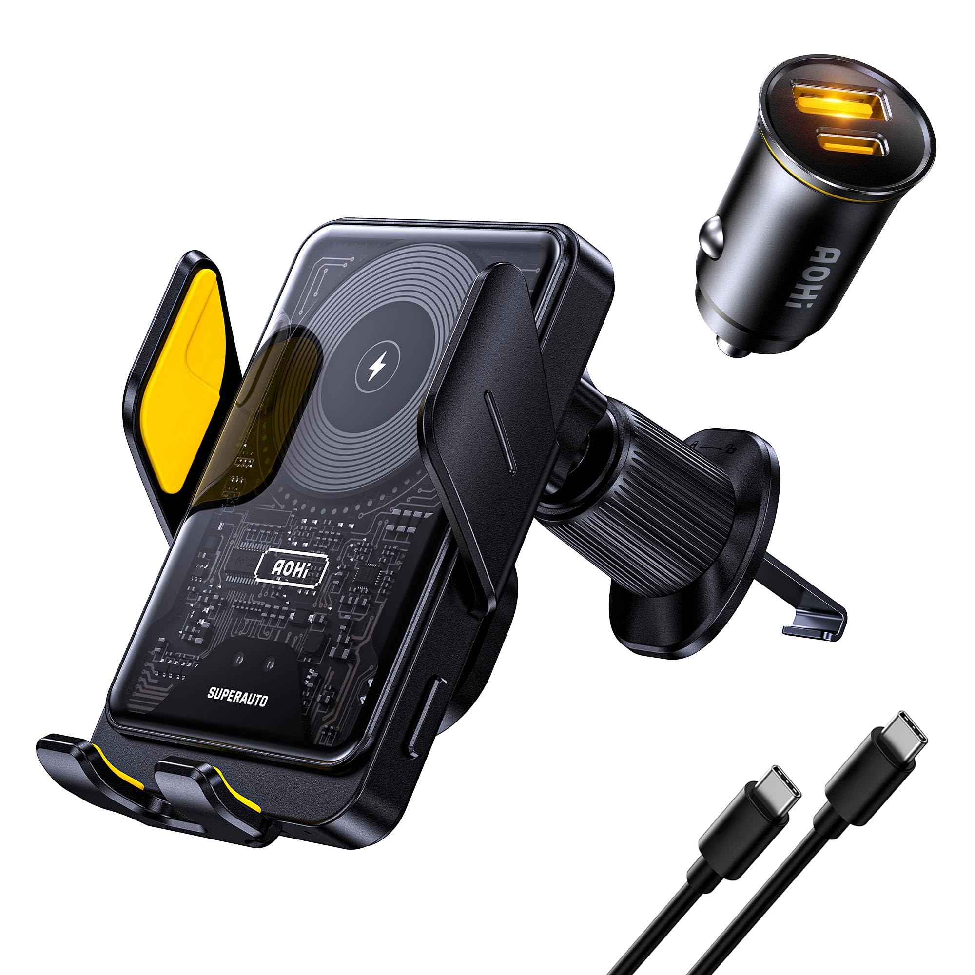 Aohi Superauto 65W Araç İçi Şarjı, 15W Şarj Aleti Handsfree…