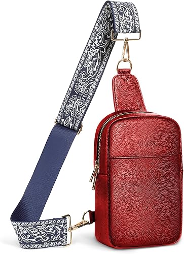 MoKo Bolso bandolera pequeño para mujer, de piel vegana, pequeña correa de hombro desmontable a la moda, bolsas cruzadas para el pecho, para mujeres