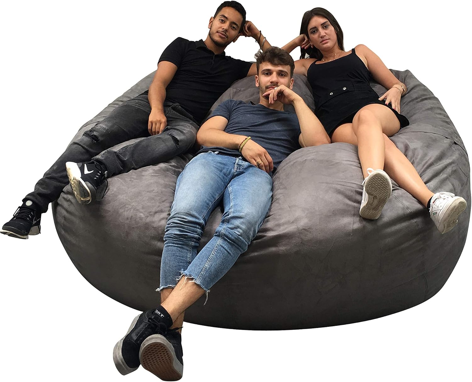 Pouf Géant 180 Cm De Diamètre Fourrure XXL Avec Mousse Déchiquetée