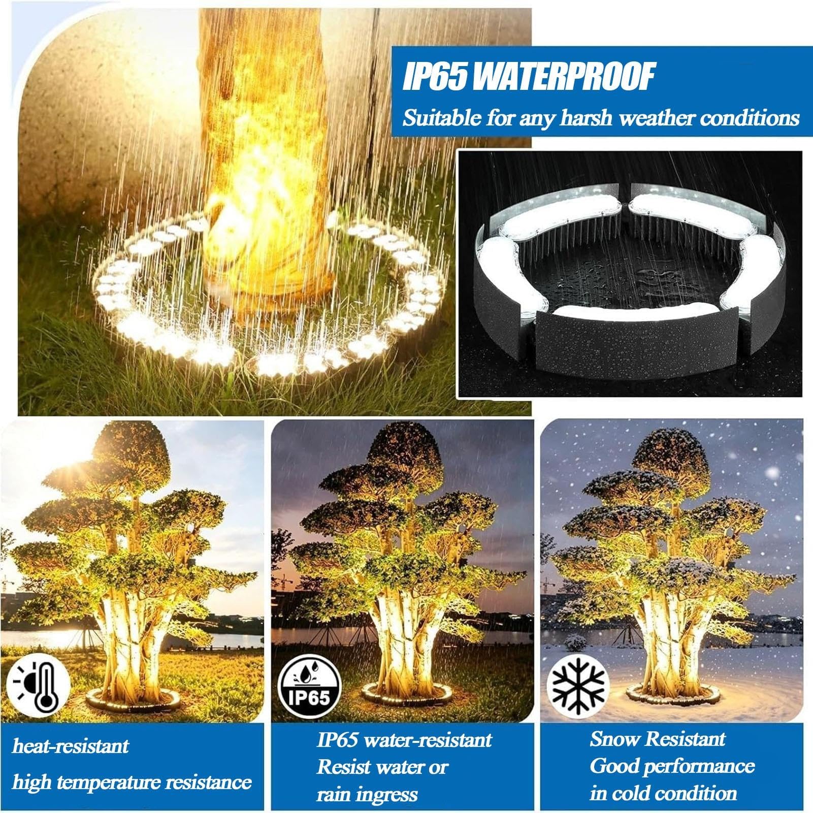 Luci Per Alberi Ad Anello RGB, Faretto Paesaggistico A Livello Esterno
