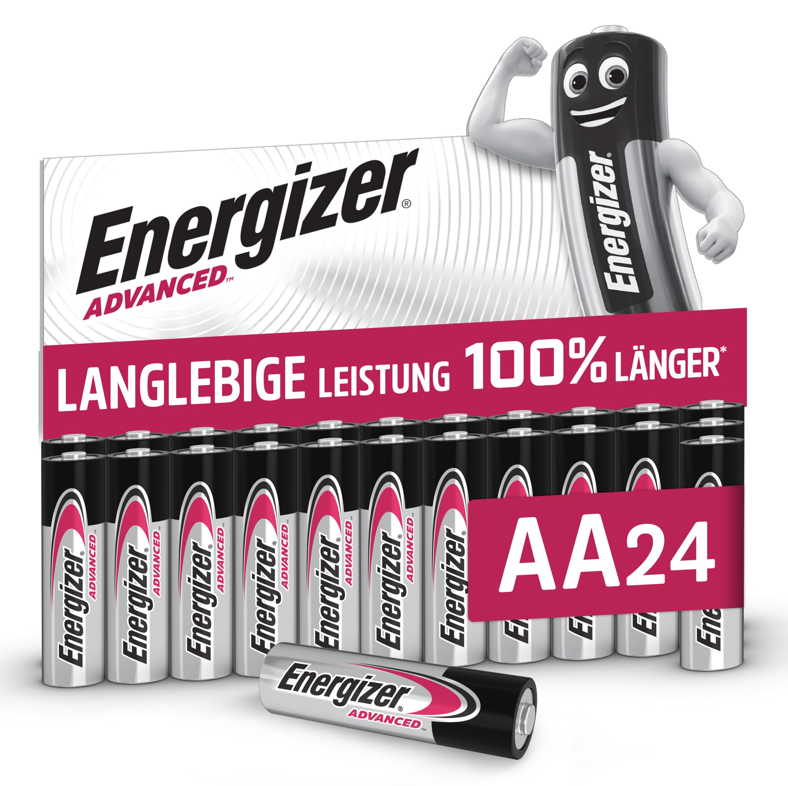 Energizer Advanced - AA Batterien (24 Stück) - 1,5V Alkali-Batterien