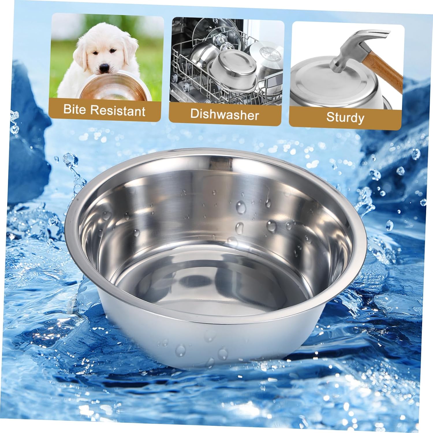Kisangel Stainless Dog Feeder Elevated Dog Bowl for Easy Cleaning Wall Mountable