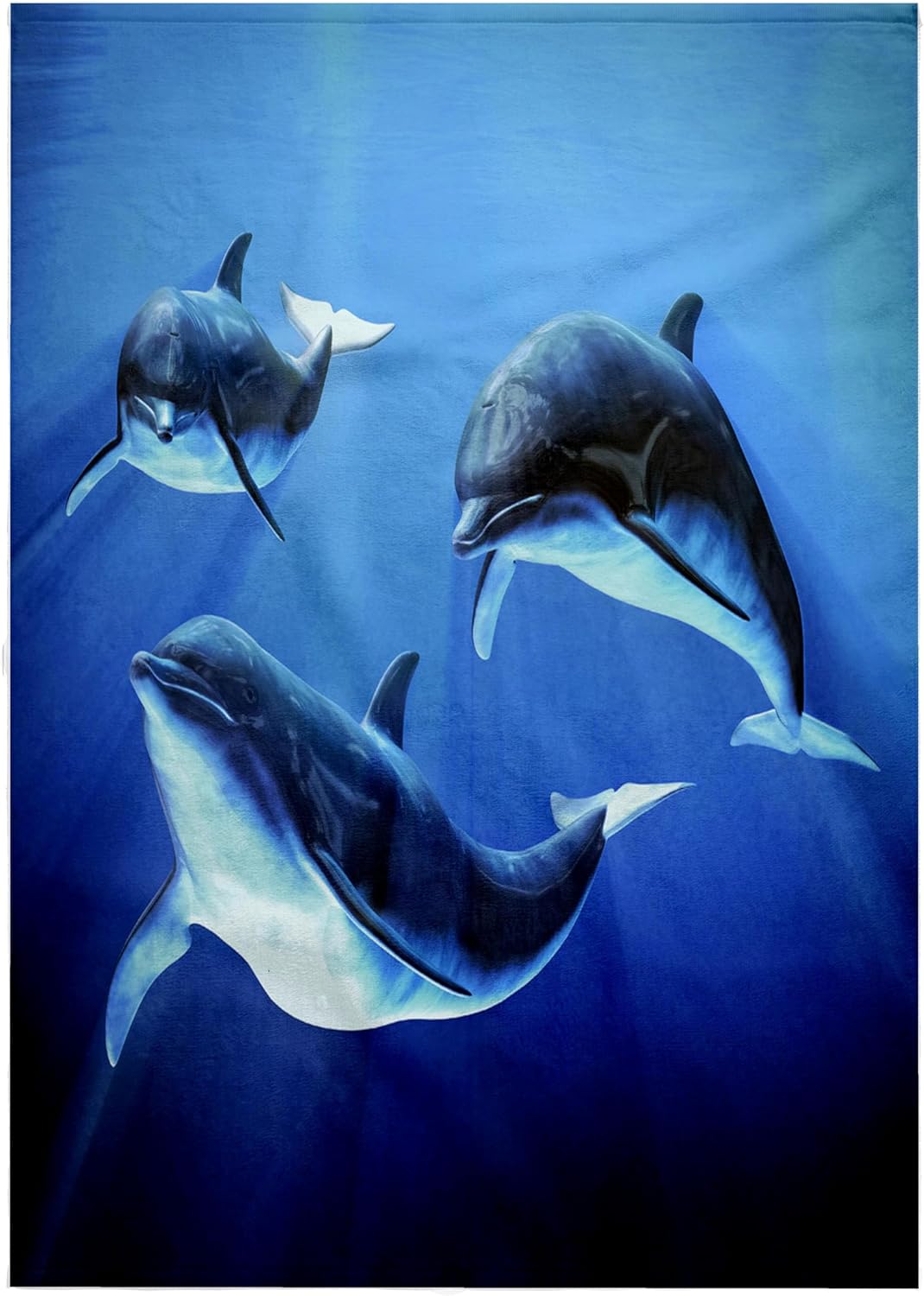 3dRose Dolphin Trio Swimming 22x30 Bath Hand Pool Towel