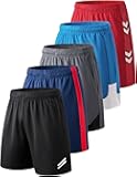 Liberty Imports 5 Pack Big Boys Youth Athletic Mesh Basketball Shorts with Pockets Quick Dry Activewear