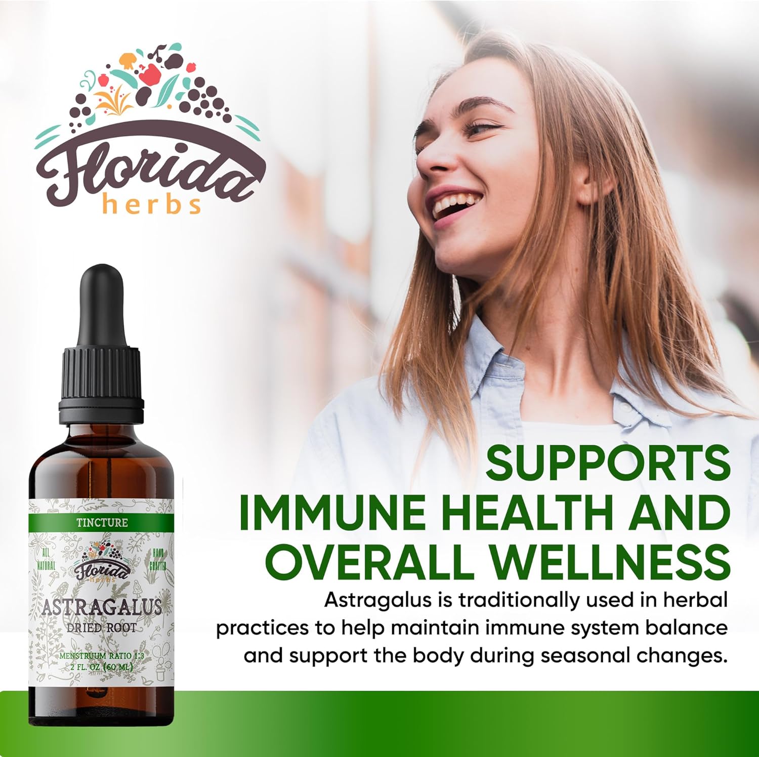 Astragalus Tincture, Organic Astragalus Extract (Astragalus membranaceus) Herbal Supplement, Non-GMO in Cold-Pressed Organic Vegetable Glycerin, 700 mg, 2 oz (60 ml) - Image 2