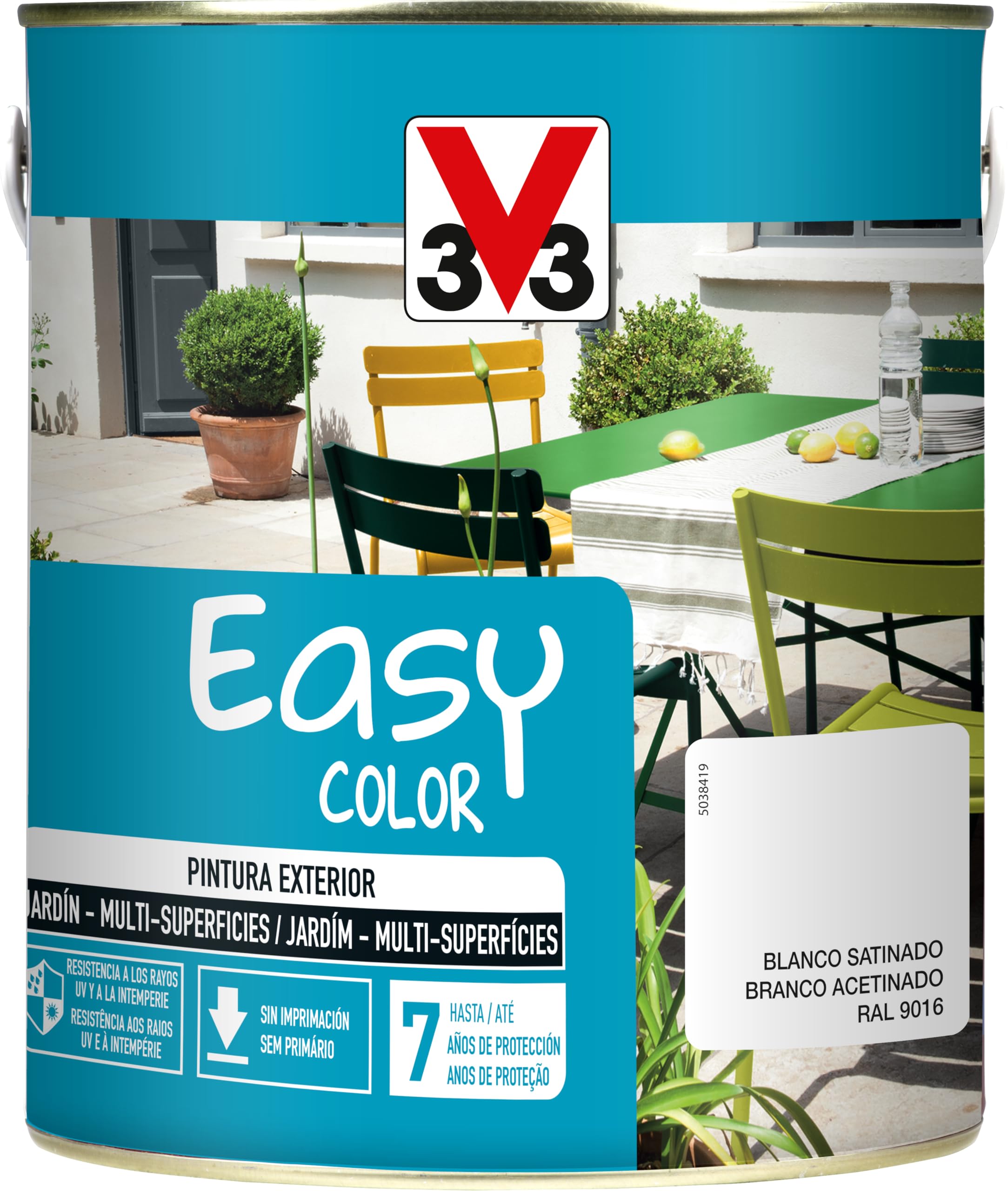 V33 Pintura Easy Color Satinado Blanco 2,5L