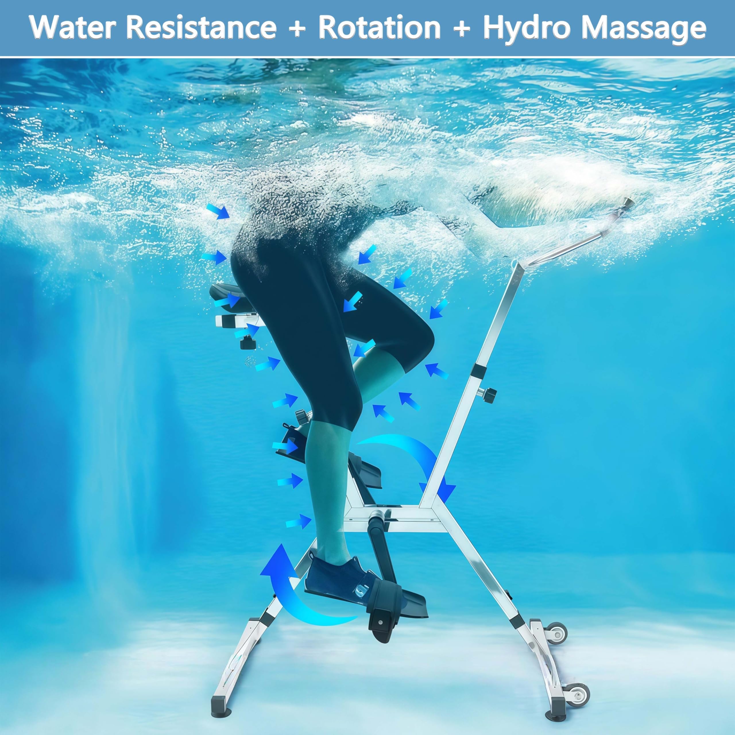 Aquabikes Aus Edelstahl 316l, Fitnessbike FüRs Schwimmbad, Fitness-UnterwasserfahrräDer FüRs Training, Mit Pu-Sitz Und Pe-Pedal, FüR Fitnesscenter Und Heimtrainer