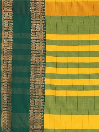 Checked Zari Mysore Silk Saree - 227008, Yellow, One Size, Yellow, One Size