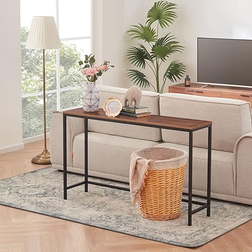 Miniatura 8 de Lifewit Mesa de sofá estrecha de 39.4 pulgadas con marco de metal para sala de estar, entrada industrial, pasillo, entrada, oficina, pasillo, mesa