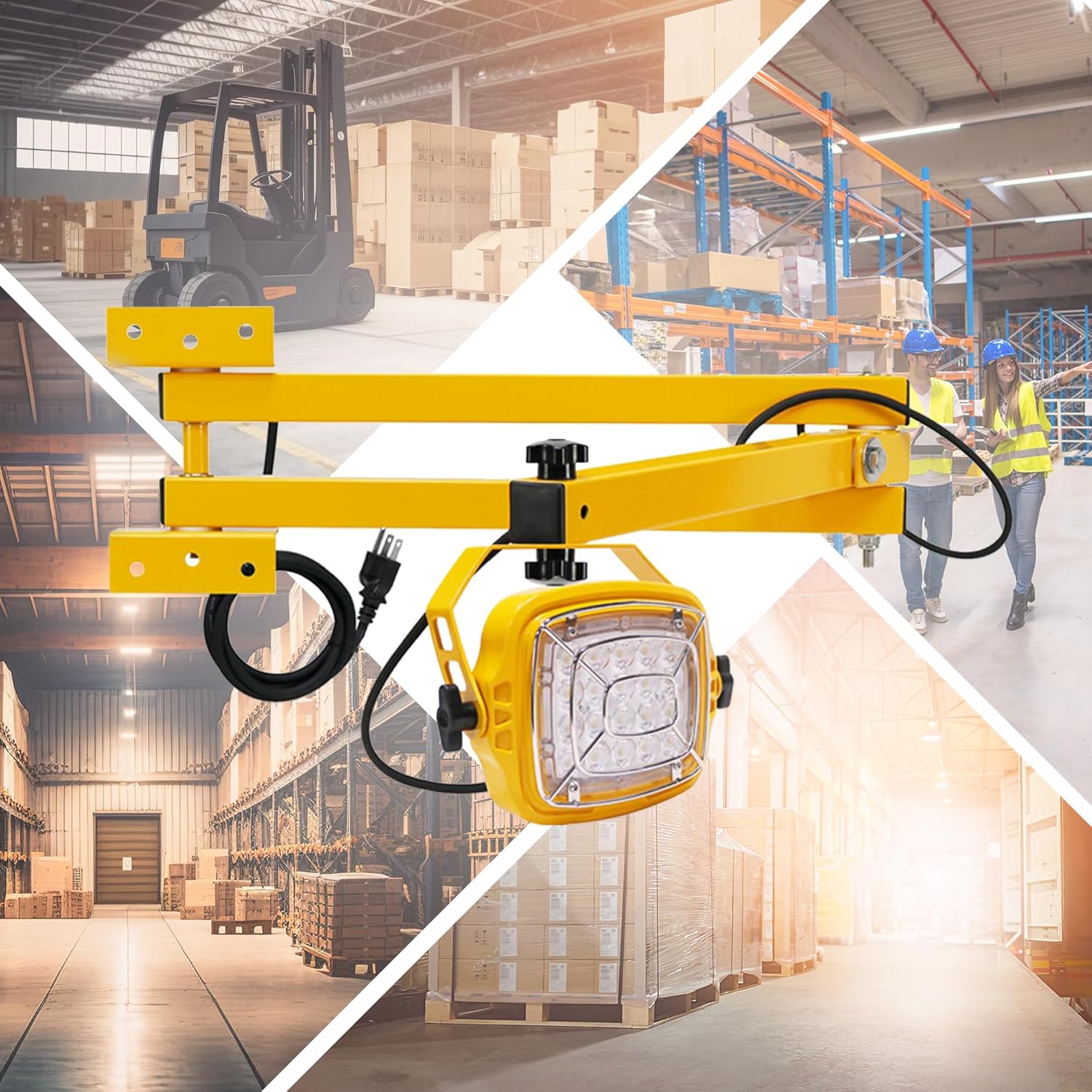 40" Adjustable Bracket Arm Kit - Double Arm | Versatile Lighting for Warehouse Docks | Powder Coated Stainless Steel | Supports up to 40 Pounds | Optimal Light Placement