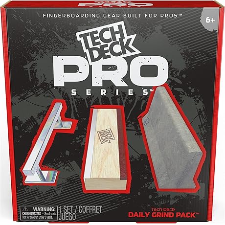 Tech Deck Pro Series Daily Grind Pack: Get Shred-Ready with 3 Obstacles for Fingerboard Masters