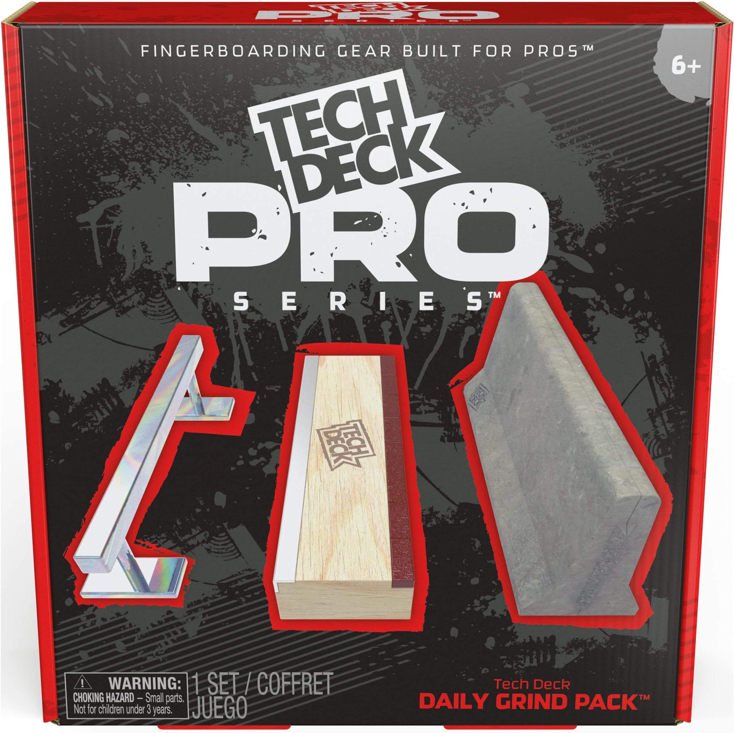 Pro Series Daily Grind Pack with 3 Obstacles, Built for Pros; Kids Toys for Ages 6 and up (Mini Fingerboard Sold Separately)