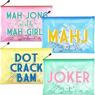 4 Pcs 14" x 10" Large Mahjong Tile Storage Bag American Mahjong