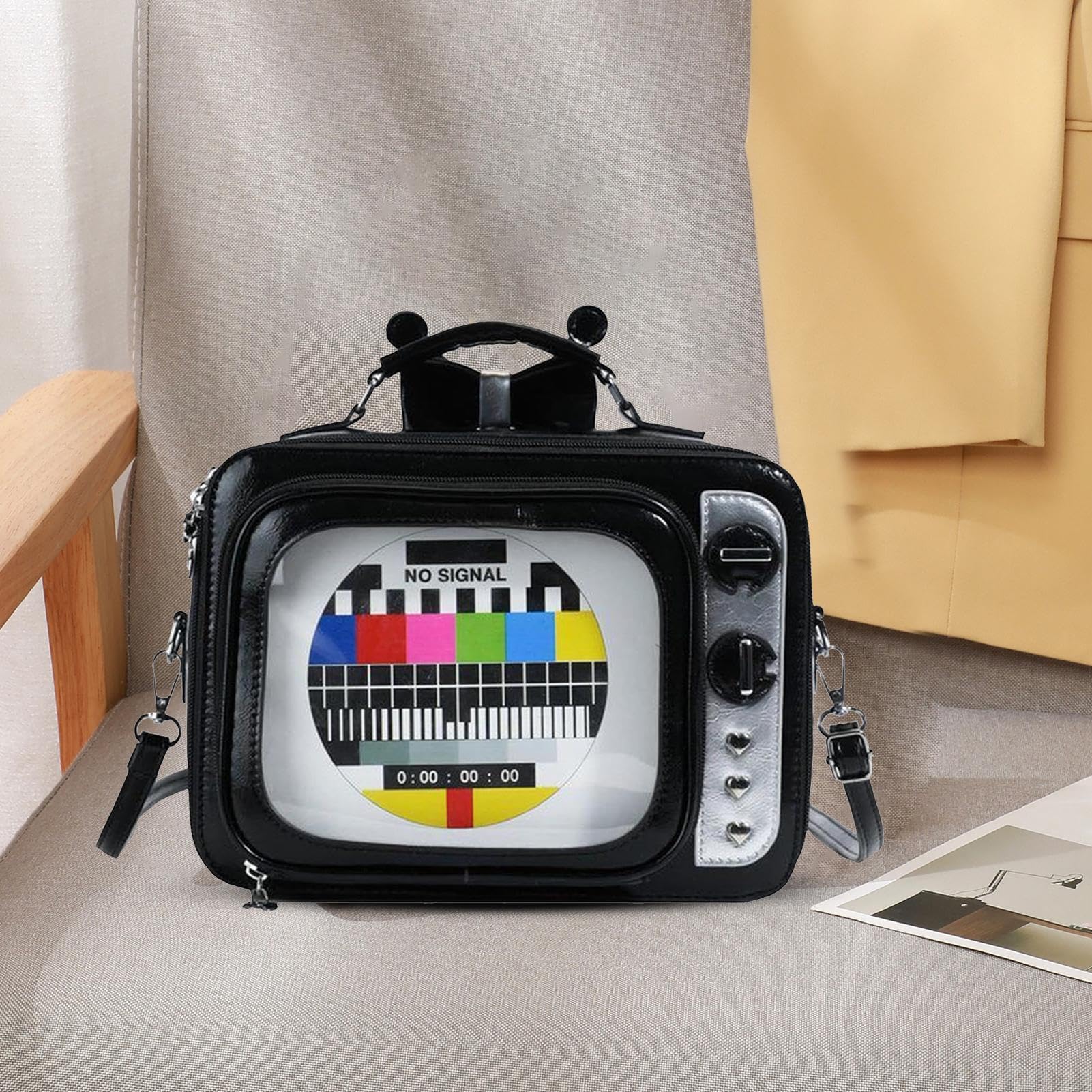 Generico Zaino Scuola Borsa Da Giorno E Mano Portatile Multifunzionale | Borsa A Tracolla A Forma TV Retrò Per Donne E Ragazze, Scuola, Viaggio, Studio, Uso Quotidiano, All'Aperto E Pendolarismo