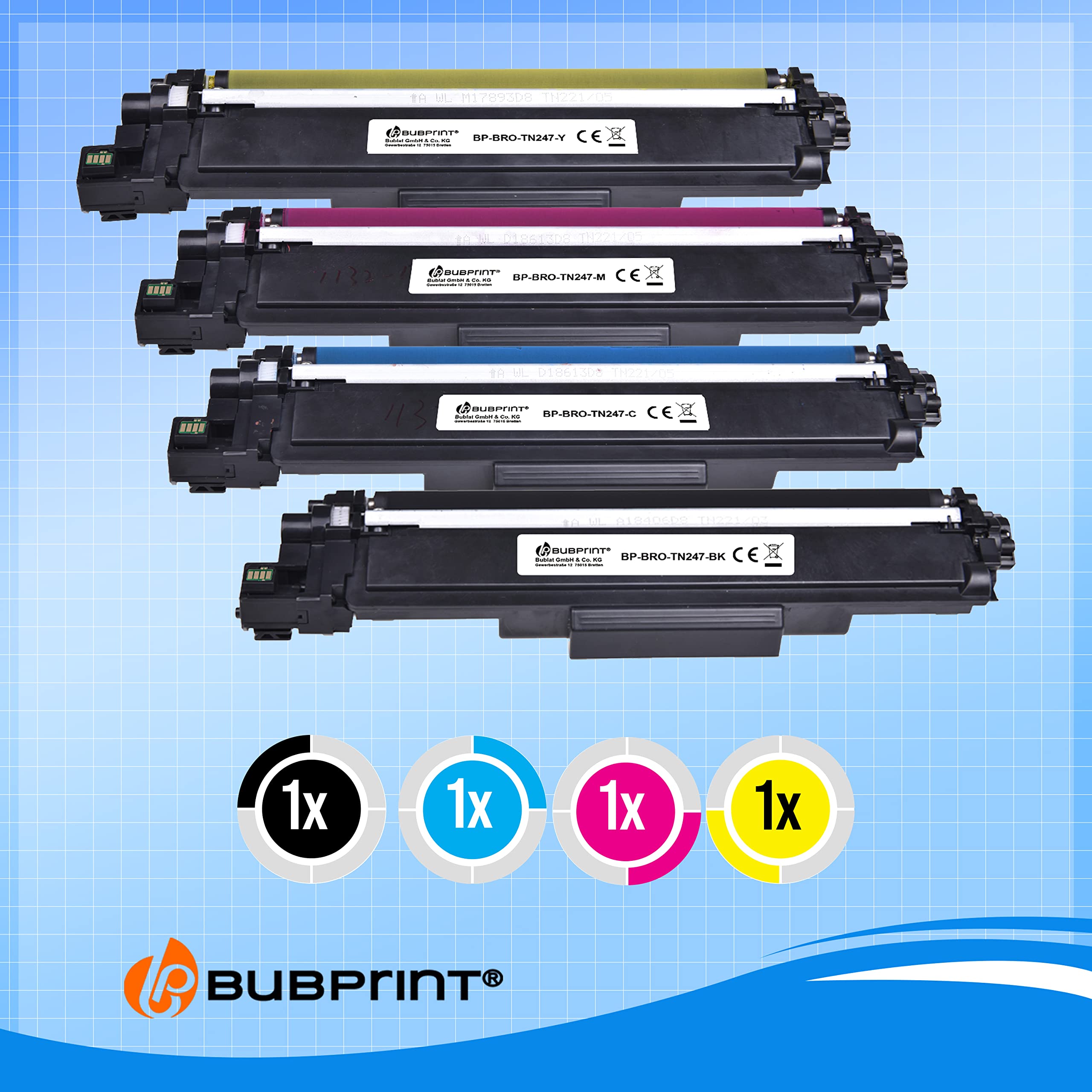 HALOFOX Compatible TN247 TN-247 TN-243 TN243 Cartouches de Toner pour